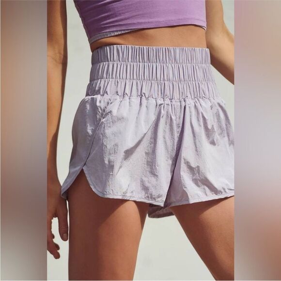 Free People Movement The Way Home  Lavender High-Waisted Shorts - Picture 1 of 8